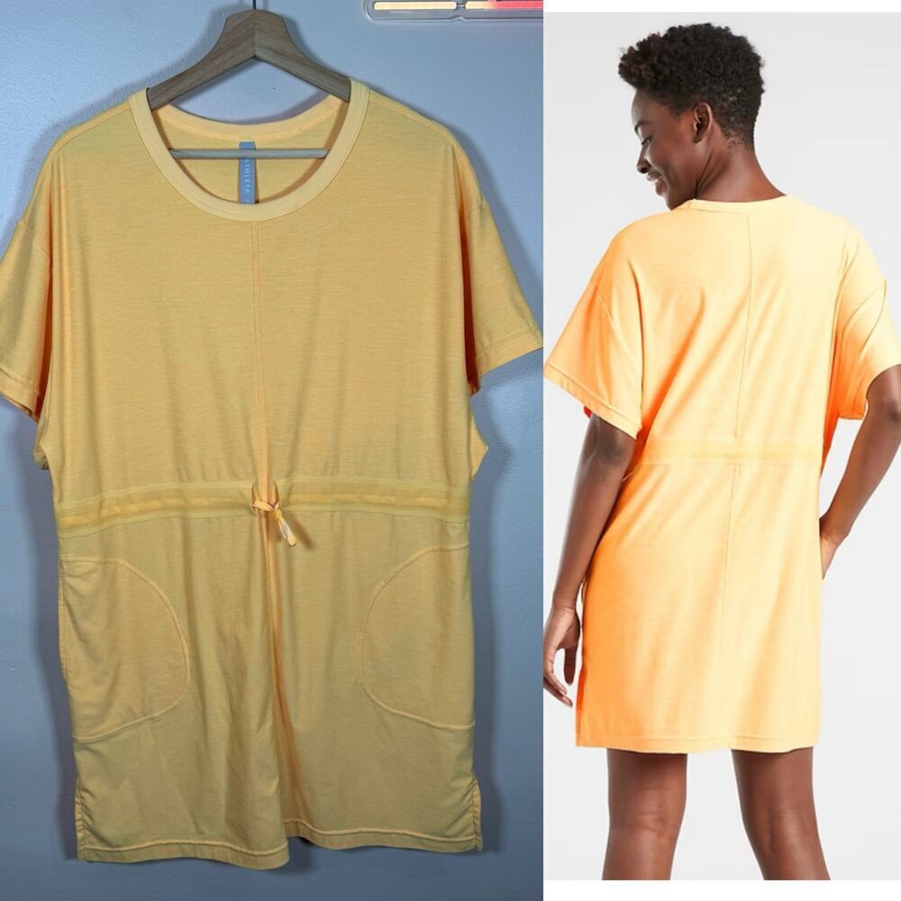 Athleta Crosscurrent Coverup Dress Acapulo Orange Small Vacation Beach casual